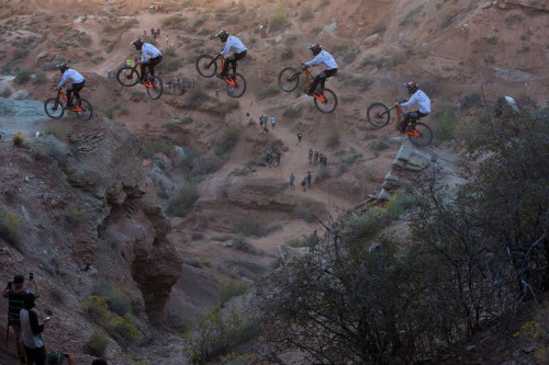 Brendan Fairclough rides his line during practice for Red Bull Rampage in Virgin, Utah, USA on 14 October 2015.