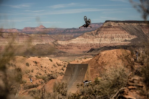 Brett Rheeder rides during the Red Bull Rampage in Virgin, UT, USA on 14 October, 2015.