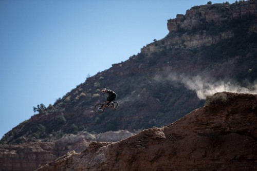 Thomas Genon rides during the Red Bull Rampage in Virgin, UT, USA on 14 October, 2015.