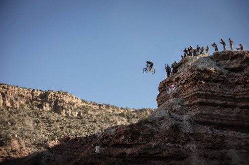 Tyler McCaul rides during the Red Bull Rampage in Virgin, UT, USA on 14 October, 2015.